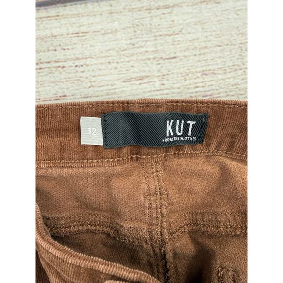 Kut from the Kloth Karen Baby Bootcut Corduroy Jeans Womens 12 Brown - Picture 6 of 9